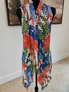 Private Collection Colorful Tropical Print Jumpsuit.Size M
